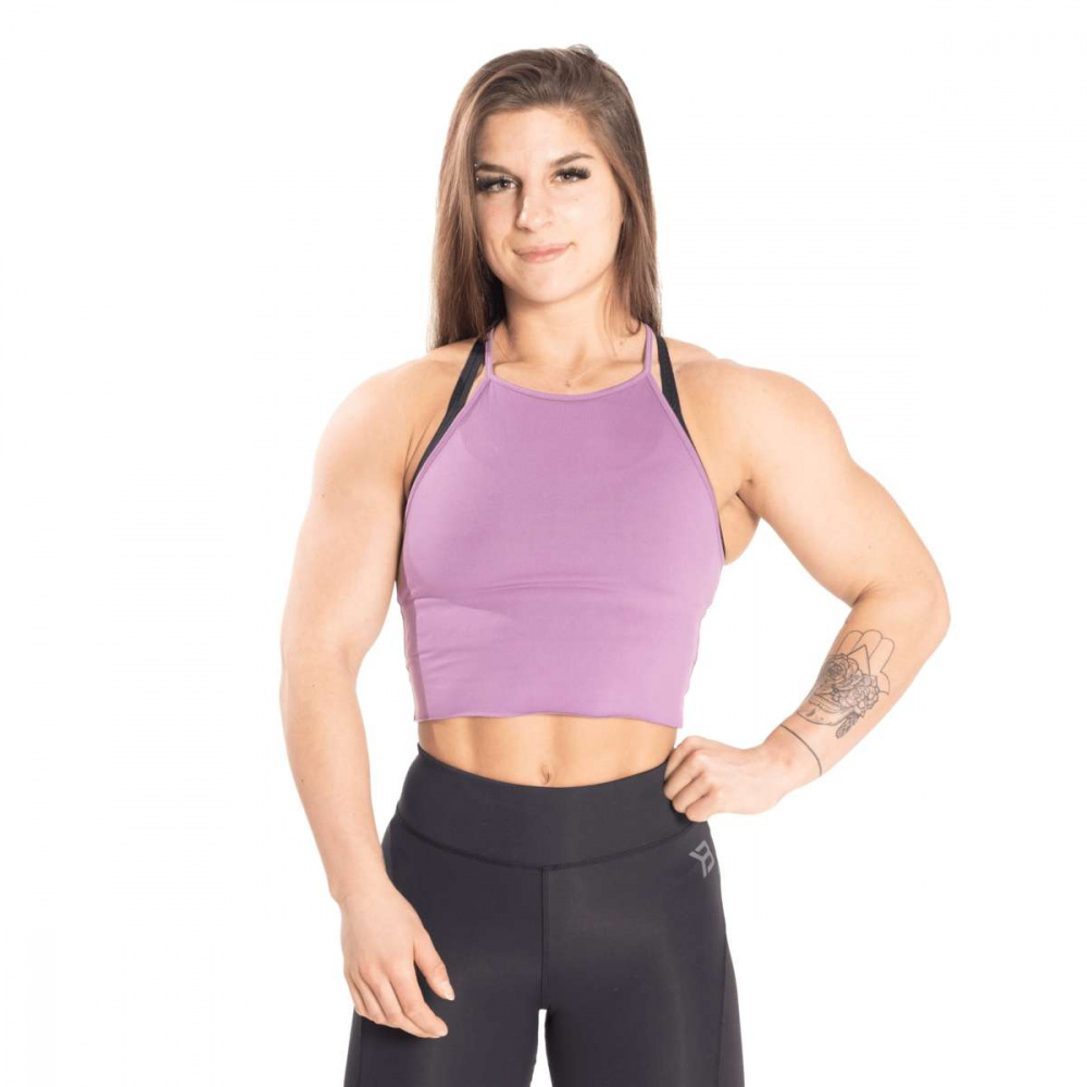 Better Bodies Performance Crop Halter - Strong Purple S - Fitness Factory